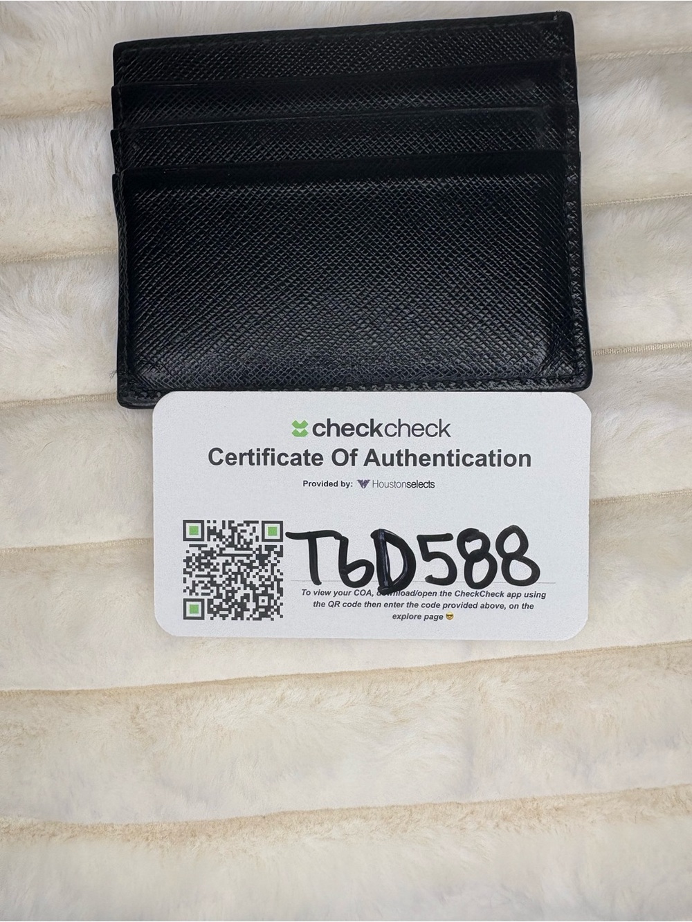 Authentic Prada Saffiano Leather Card Holder Wallet Black Milano w COA - Picture 3 of 4